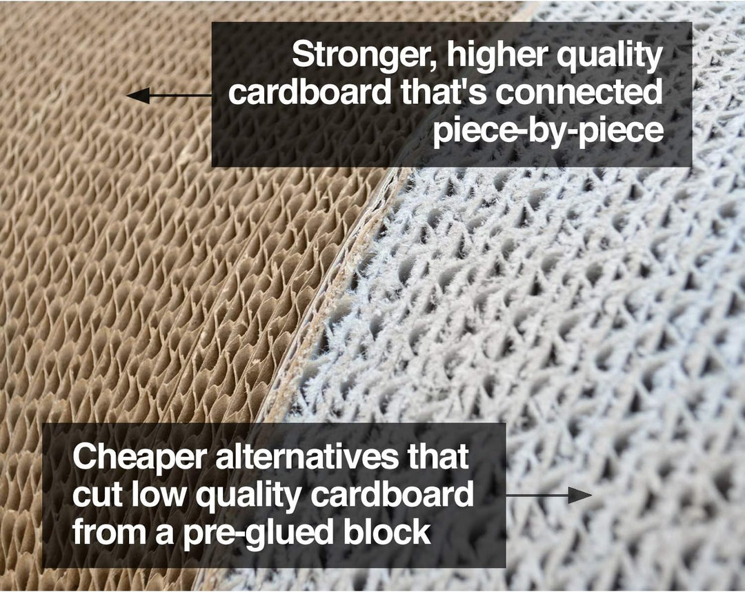 Ultimate 3-Sided Vertical Cat Scratching Post - 18” & 24” Options, 6 Usable Sides for Scratching, Playing, and Perching - Eco-Friendly 100% Recyclable Cardboard Lounge!