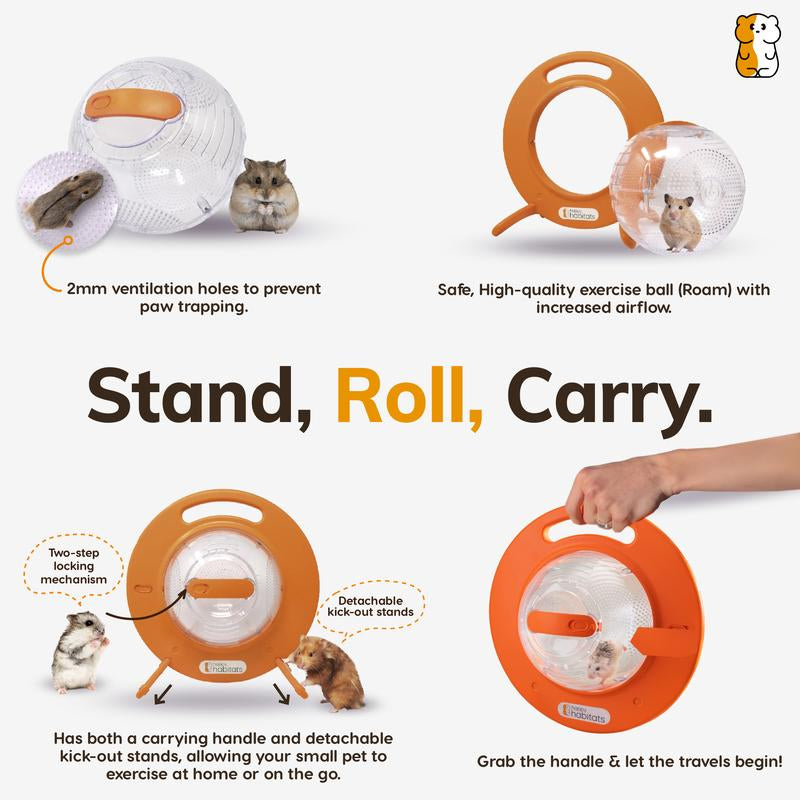 Halo Portable Pet Carrier - Safe & Breathable Hamster Ball for Small Animal Exercise and Travel