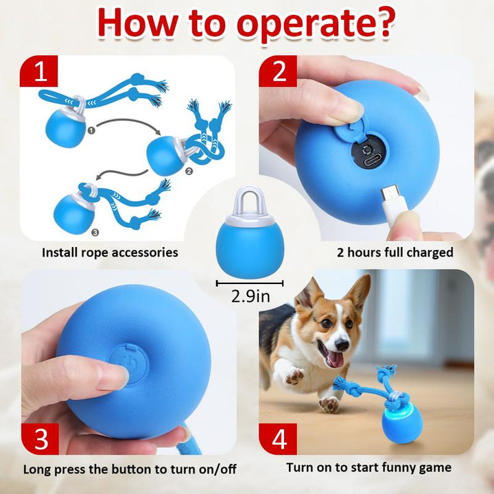 Interactive Motion-Activated Squeaky Dog Ball - Rechargeable Enrichment Toy for Small/Medium Dogs - Perfect for Outdoor Fun & Daily Training!