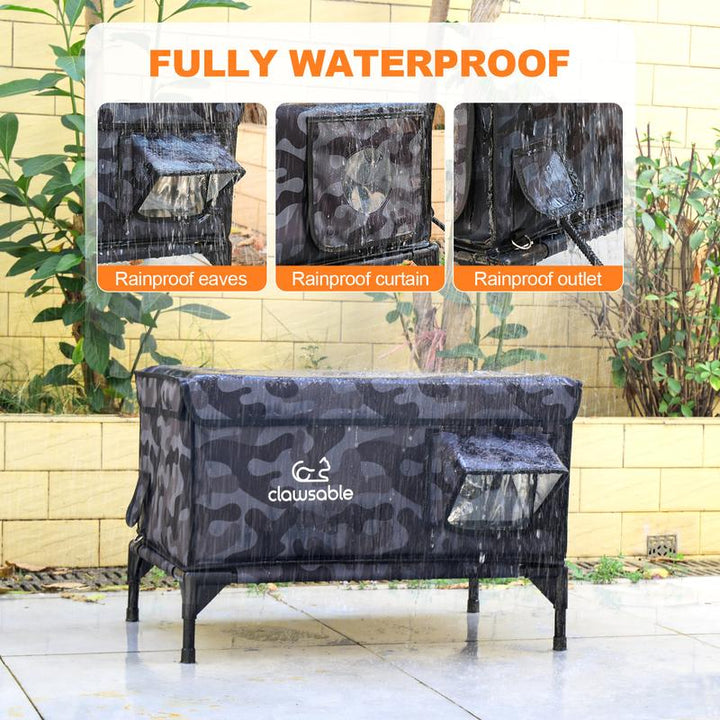 Indestructible Heated Outdoor Cat House - 100% Weatherproof Insulated Shelter with Safe Escape Door for Winter Feral Cats