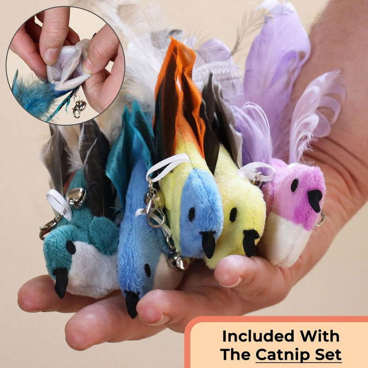 Whiskertons Interactive Bird Simulation Cat Toy Set - Realistic Fun for Your Feline Friend!