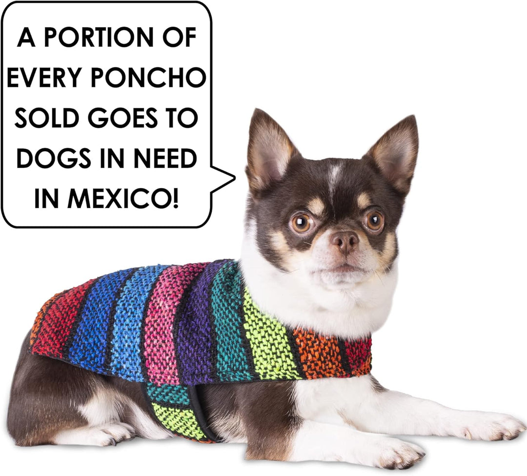 Chic Handmade Mexican Blanket Dog Poncho - Stylish Coat for Chihuahuas (Multi Color, XXS)