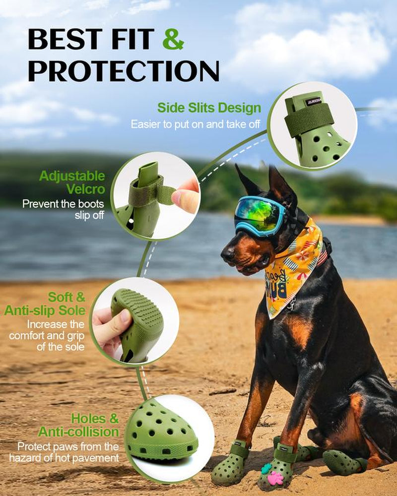 Ultimate Dog Boots for All Seasons - Non-Slip, Waterproof Paw Protectors for Small, Medium & Large Dogs - Easy On/Off, Perfect for Hot Pavement, Beach & Snow