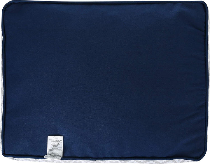 Stylish Grey Diamond Small Dog Bed - Machine Washable Cotton/Poly Blend, 17x22x5 Inches