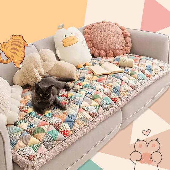 Geometric Pattern Pet Sofa Mat, Soft Comfortable Non-Slip Pet Couch Cushion, Blankets & Pet Supplies, Dog Stuff, Universal Fit