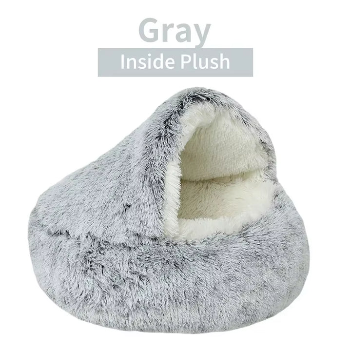 Cozy 2-in-1 Winter Plush Cat Bed & Sleep Bag - Ideal Nest for Cats and Small Dogs