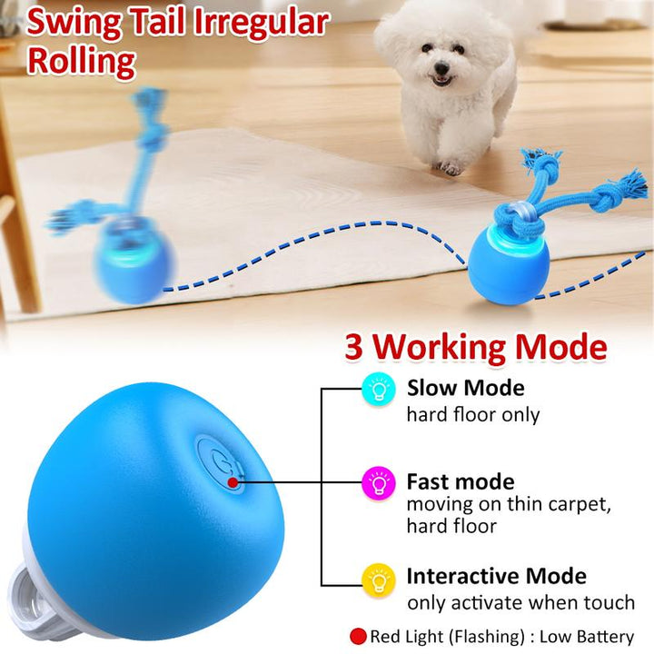 Interactive Motion-Activated Squeaky Dog Ball - Rechargeable Enrichment Toy for Small/Medium Dogs - Perfect for Outdoor Fun & Daily Training!