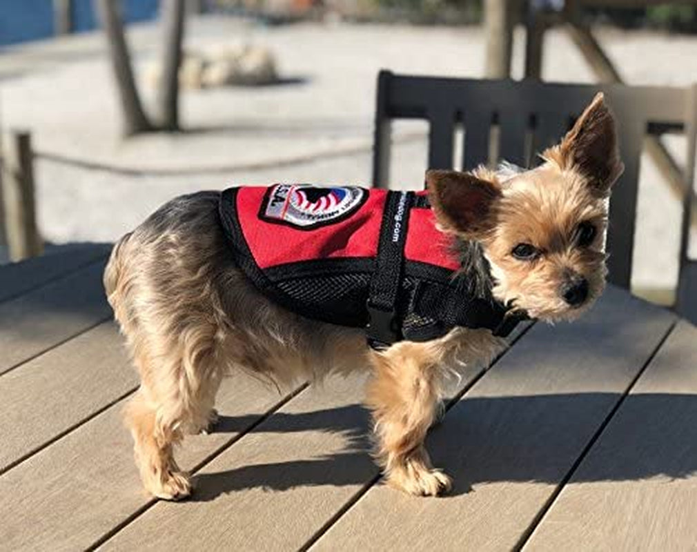 Premium ESA Dog Vest with Cooling Mesh Panel | Emotional Support Harness + 5 Federal Law Handout Cards | Size: 18"-22" Girth, Red