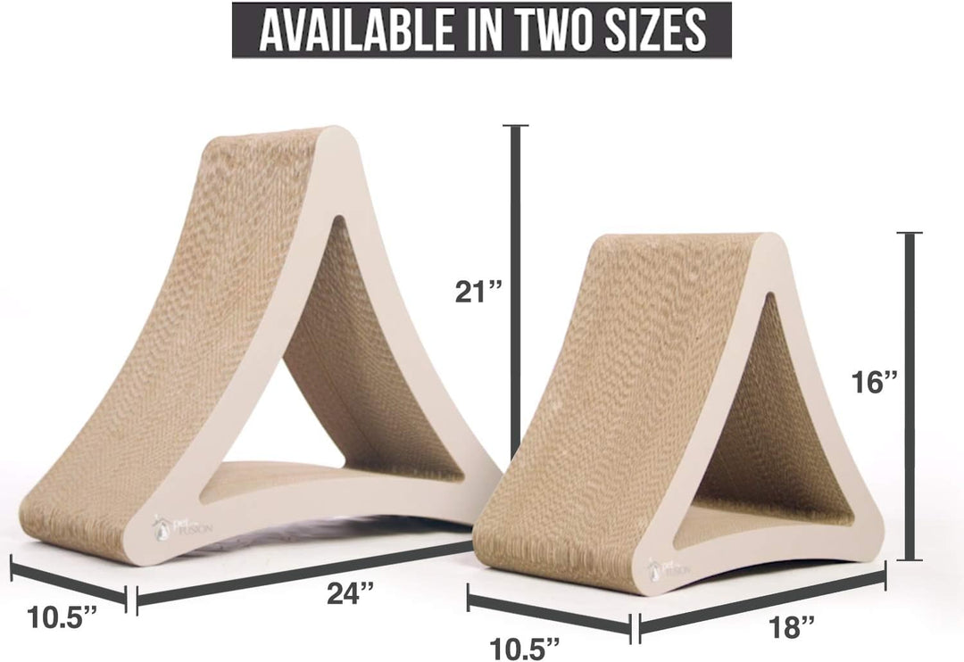 Ultimate 3-Sided Vertical Cat Scratching Post - 18” & 24” Options, 6 Usable Sides for Scratching, Playing, and Perching - Eco-Friendly 100% Recyclable Cardboard Lounge!