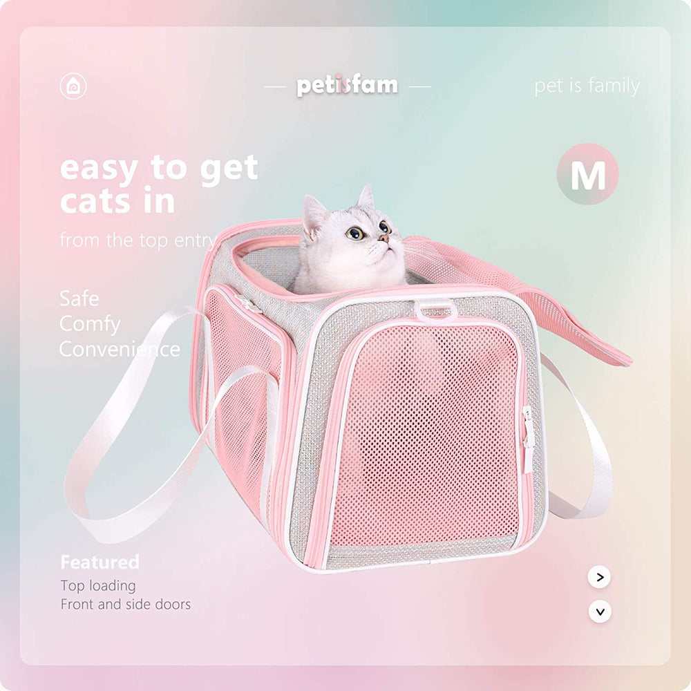 Adorable Fantasy Pink Soft Travel Pet Carrier Bag for Medium Cats and Puppies