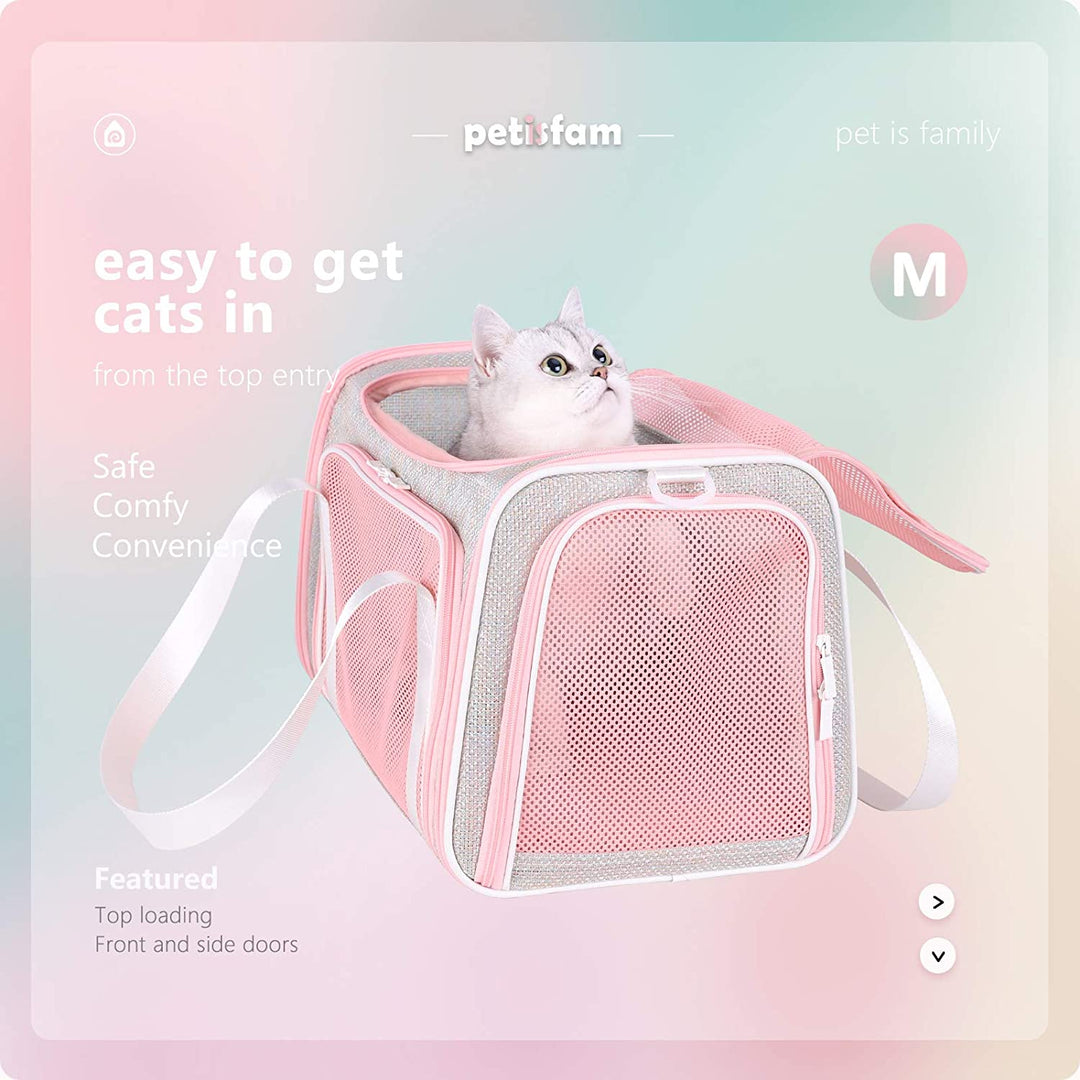 Adorable Fantasy Pink Soft Travel Pet Carrier Bag for Medium Cats and Puppies