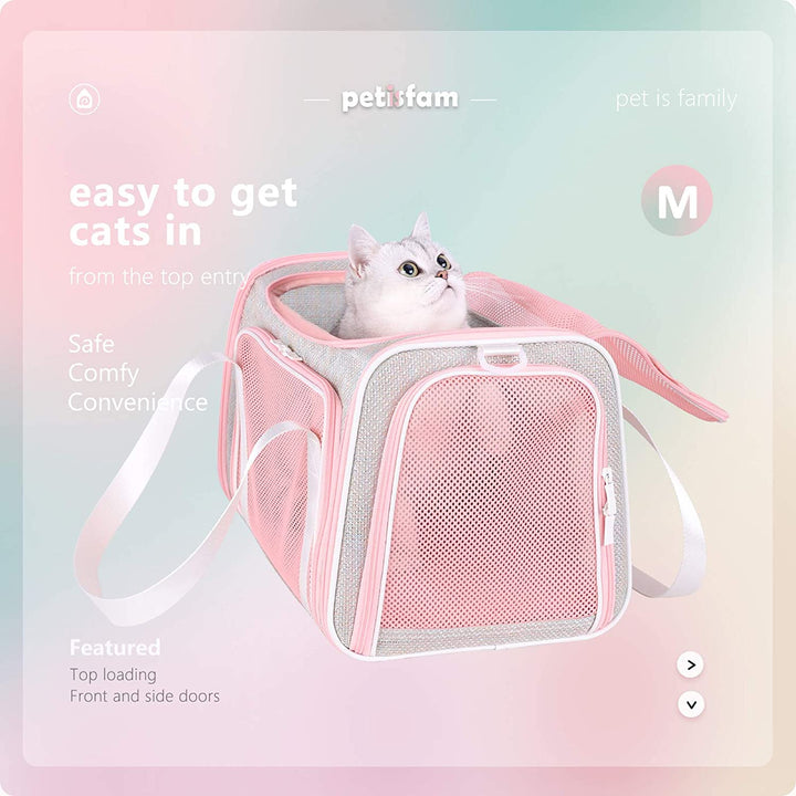 Adorable Fantasy Pink Soft Travel Pet Carrier Bag for Medium Cats and Puppies