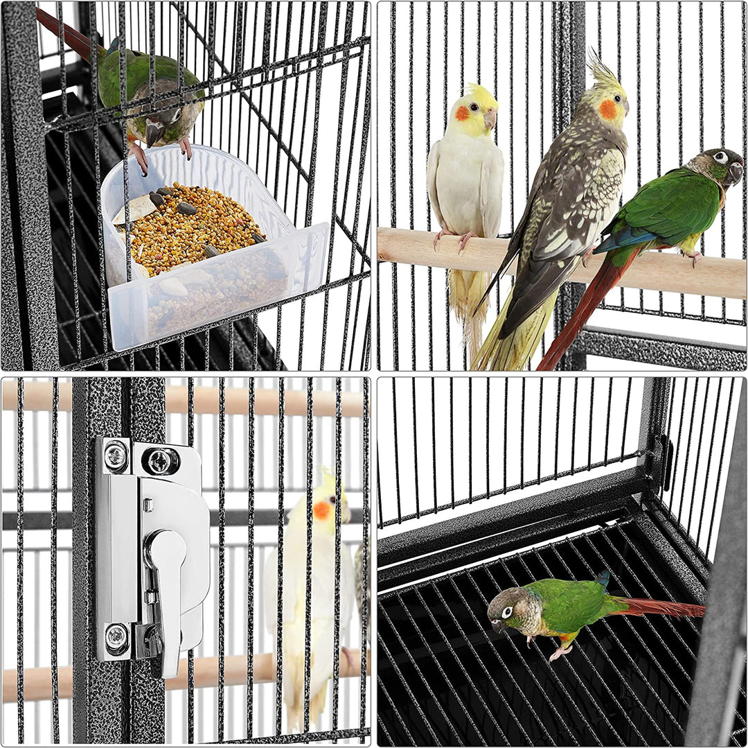 Large 54-Inch Wrought Iron Parrot Flight Cage with Stand - Ideal for Small Parrots, Parakeets, Lovebirds, Finches, and Canaries
