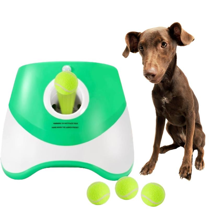 3-in-1 Automatic Dog Ball Launcher with Tennis Balls - Interactive Indoor & Outdoor Pet Toy