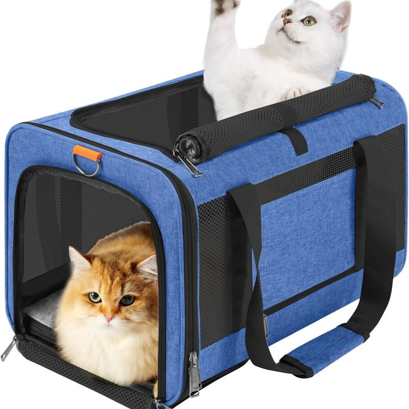 Ultimate Extra Large Pet Carrier - Travel-Friendly, Breathable, Foldable & Machine Washable for Dogs & Cats!