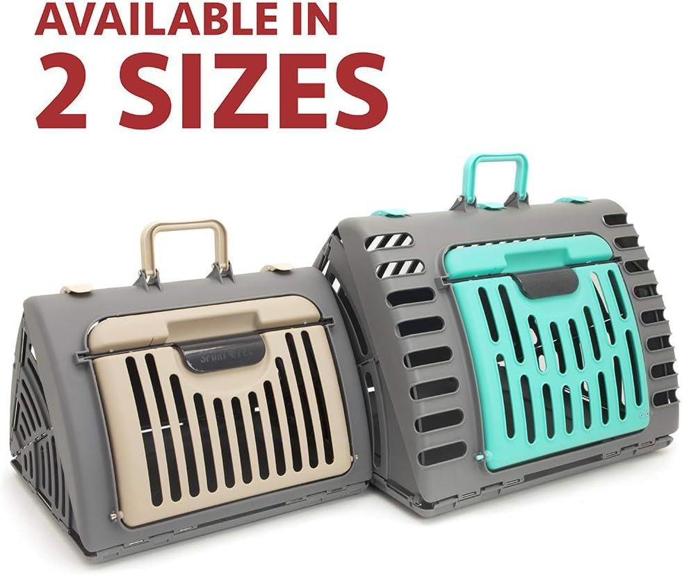 Sport Pet Designs Collapsible Travel Cat Carrier - Waterproof & Convenient Front Door Access