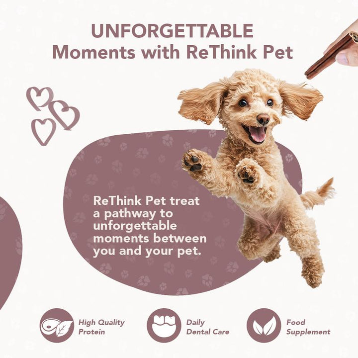 Rethink Pet Premium Beef Collagen Chew Sticks - 4 Pack for Joint & Skin Health, Long-Lasting Dog Treats (8 Pieces)