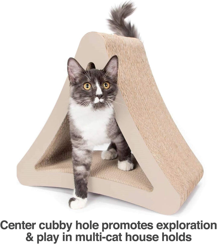 Ultimate 3-Sided Vertical Cat Scratching Post - 18” & 24” Options, 6 Usable Sides for Scratching, Playing, and Perching - Eco-Friendly 100% Recyclable Cardboard Lounge!