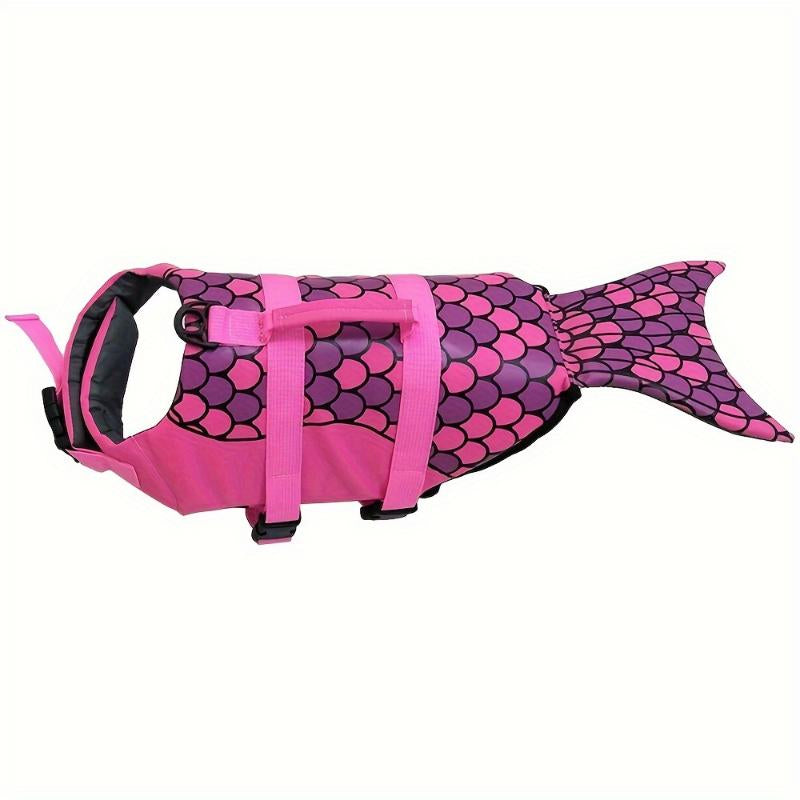 Adventure Edge1 Shark & Mermaid Dog Life Jacket - Adjustable Safety Vest for Small Dogs, Ideal for Summer Fun!