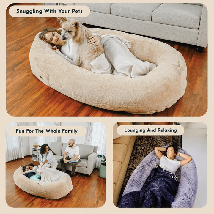 Plufl World'S First HUMAN DOG BED - Premium Adult Sized Bed for Relaxation - as Seen on Shark Tank