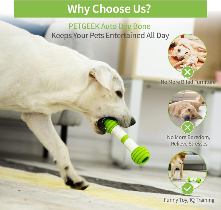 Engaging Automatic Dog Bone Toy - Smart Interactive Fun for Your Pet! Safe, Durable & Perfect for Boredom Busting!