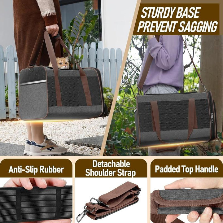 Ultimate Extra Large Pet Carrier - Travel-Friendly, Breathable, Foldable & Machine Washable for Dogs & Cats!