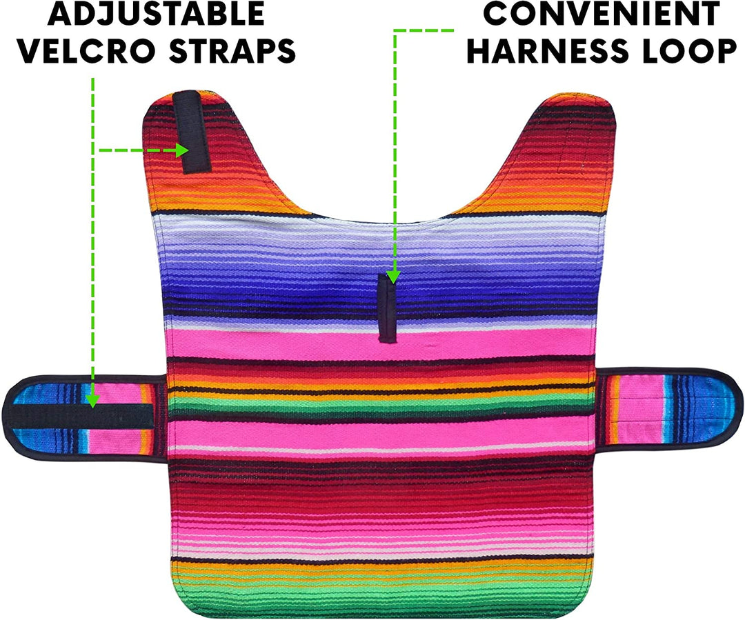 Stylish Handmade Pink Dog Poncho - Authentic Mexican Blanket - XXL Size