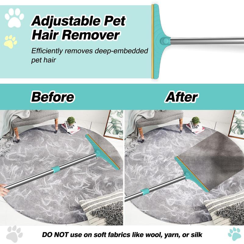 Ultimate Cat Hair Remover - Adjustable Pet Cleaning Brush with Hanging Ring for Effortless Pet Grooming and Carpet Care