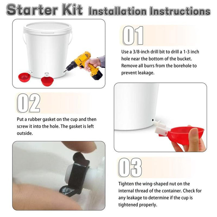 Ultimate Automatic Chicken Watering System - Complete DIY Kit with Water Cups, Feeder, and PVC Tee Pipe for Chickens, Ducks, and Quails