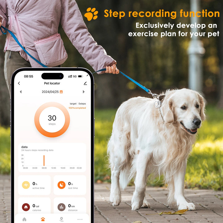 Revolutionary 4G GPS Pet Tracker with Health Monitoring - Waterproof & Universal for Dogs and Cats, Works with Any Collar, Compatible with Android & iOS