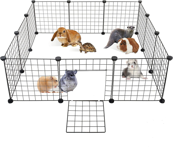 Versatile Guinea Pig Playpen - Portable Metal Wire Cage for Indoor & Outdoor Use, Perfect for Small Animals - 12 Panels (14x14)