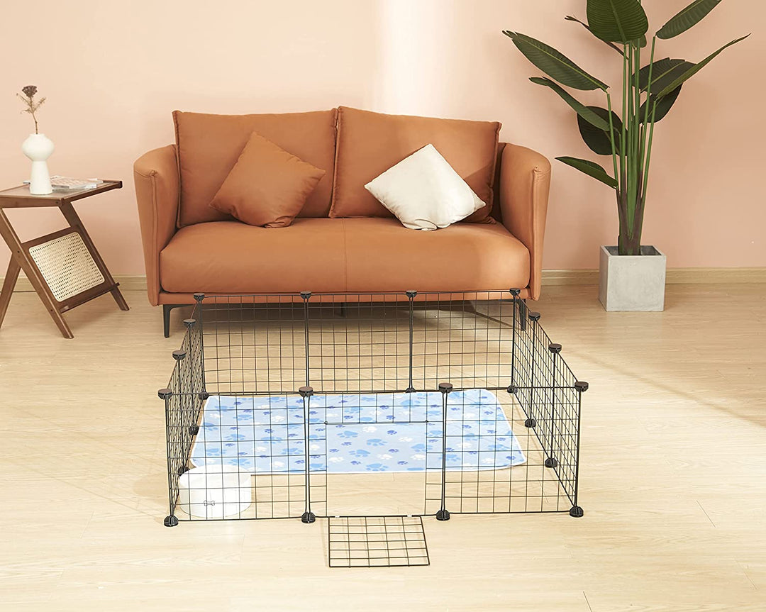 Versatile Guinea Pig Playpen - Portable Metal Wire Cage for Indoor & Outdoor Use, Perfect for Small Animals - 12 Panels (14x14)