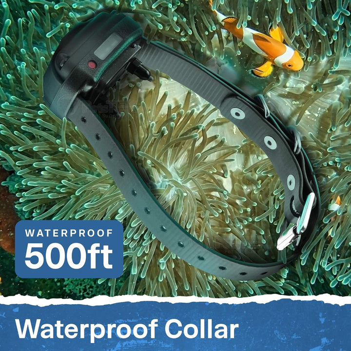 Ultimate Waterproof E-Collar Trainer - 1/2 Mile Range, 100 Levels, Vibration & Sound, Includes Petstek Clicker