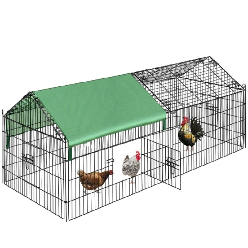 Pawgiant 86.6" Metal Chicken Coop Run with Cover & Ground Nails - Perfect Outdoor Playpen for Small Animals, Cats, Hens, Ducks, and Rabbits