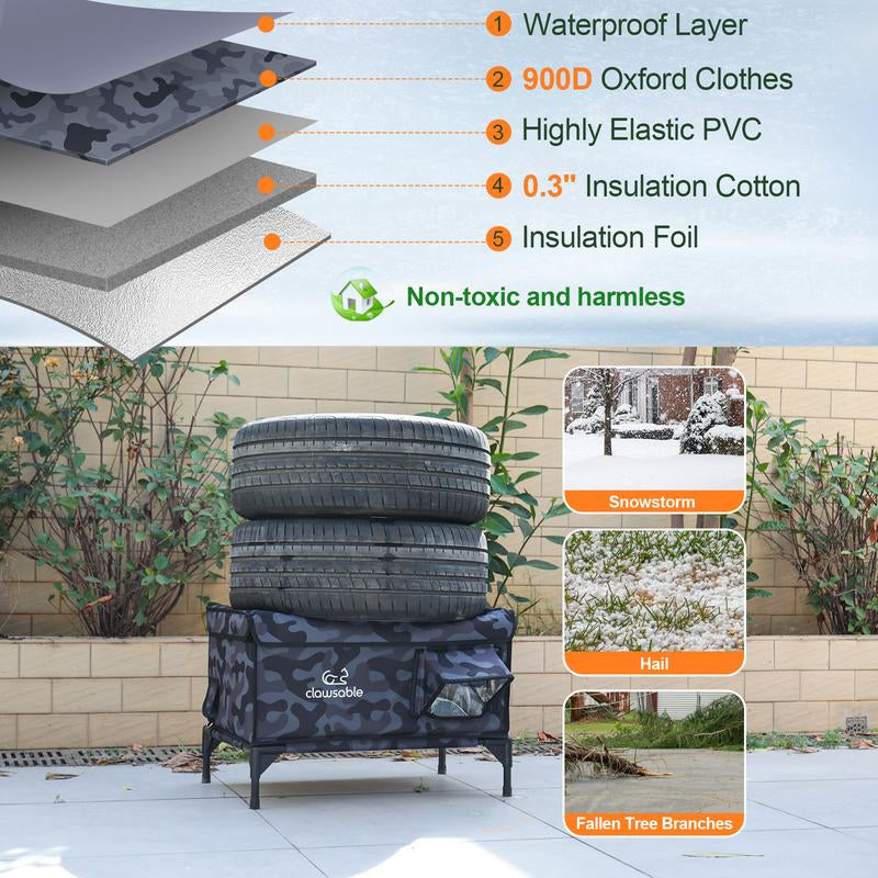 Indestructible Heated Outdoor Cat House - 100% Weatherproof Insulated Shelter with Safe Escape Door for Winter Feral Cats