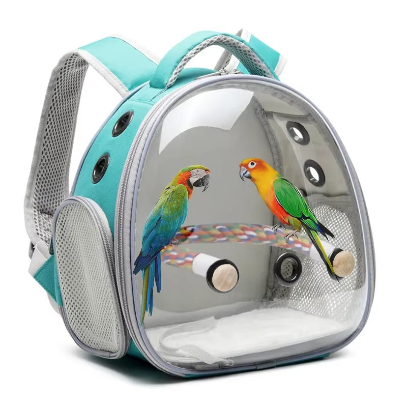 Lightweight Portable Bird Carrier Backpack for Small Parrots, Sugar Gliders & Hamsters - 12.6 Inch Travel Bag
