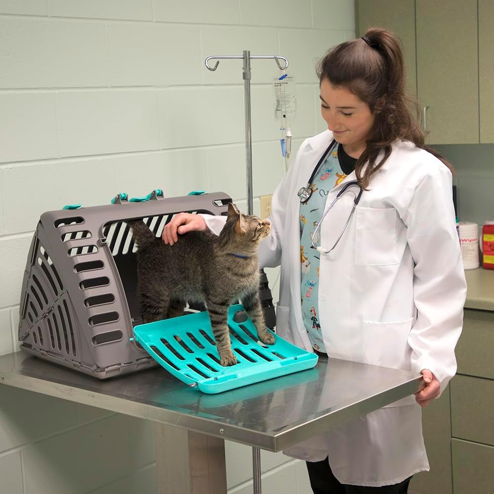 Sport Pet Designs Collapsible Travel Cat Carrier - Waterproof & Convenient Front Door Access