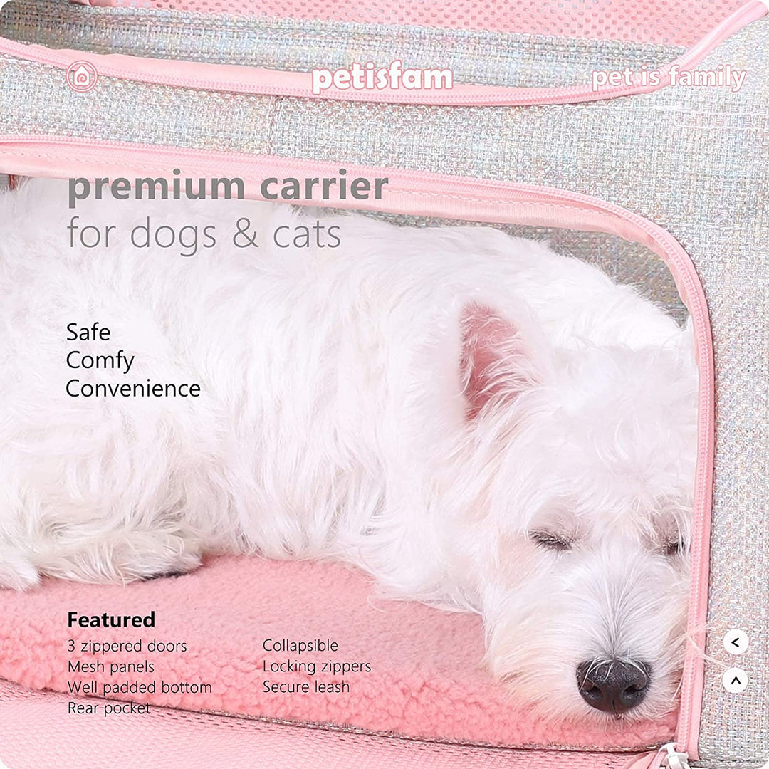 Adorable Fantasy Pink Soft Travel Pet Carrier Bag for Medium Cats and Puppies