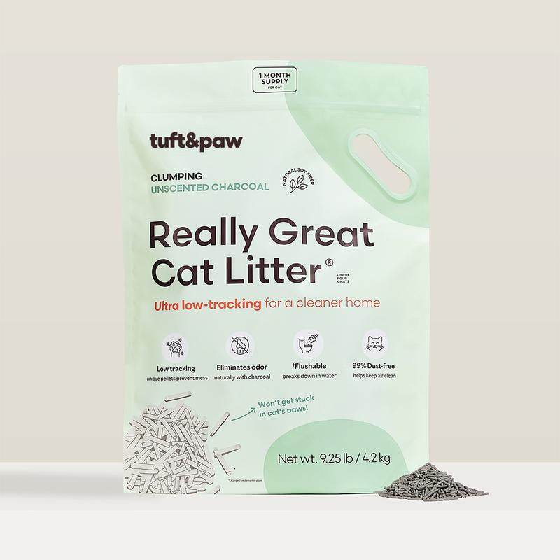 Really Great Cat Litter - Eco-Friendly Low-Tracking Tofu Pellets, Flushable, Clumping, Dust-Free with Superior Odor Control