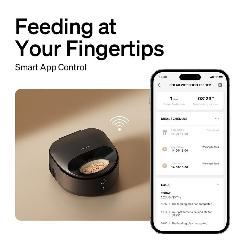 PETLIBRO Automatic Cat Feeder, Refrigerated Wet Food Dispenser with Wifi Control, 3 Days Freshness, 3 Timed Meals, Quick Cooling Feeding