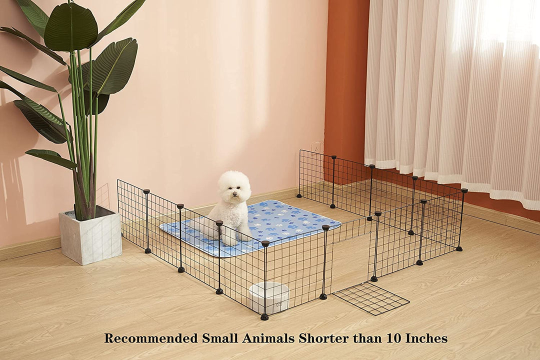 Versatile Guinea Pig Playpen - Portable Metal Wire Cage for Indoor & Outdoor Use, Perfect for Small Animals - 12 Panels (14x14)