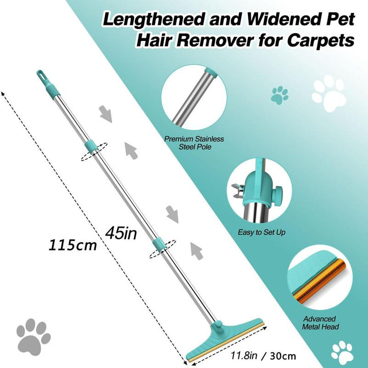 Ultimate Cat Hair Remover - Adjustable Pet Cleaning Brush with Hanging Ring for Effortless Pet Grooming and Carpet Care