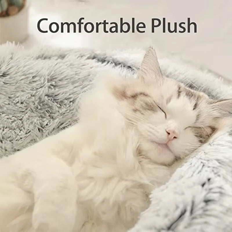 Cozy 2-in-1 Winter Plush Cat Bed & Sleep Bag - Ideal Nest for Cats and Small Dogs
