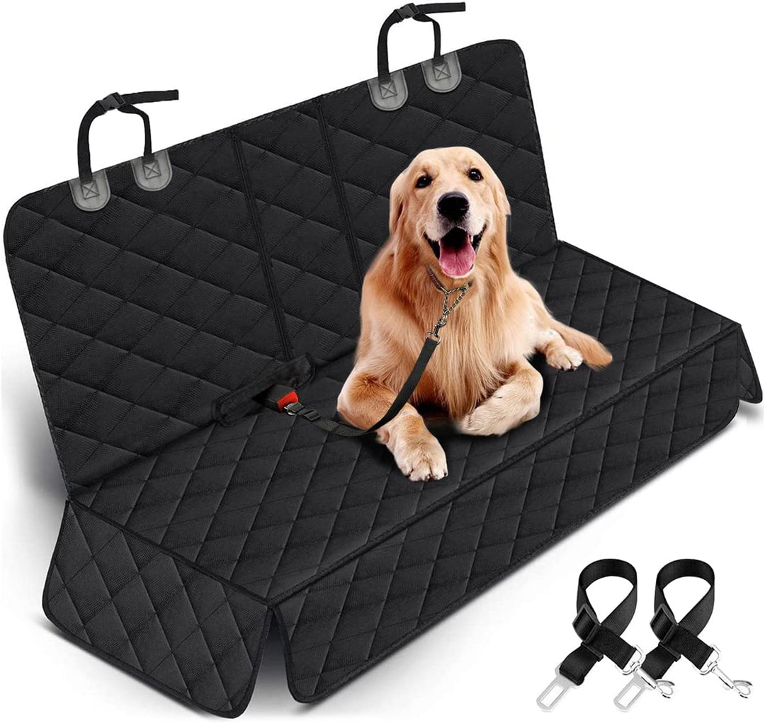 Ultimate Waterproof Dog Car Seat Cover - Non-Slip Protection for Back Seats of Cars, Trucks & SUVs - Fits Middle Armrest - Stylish Black Design