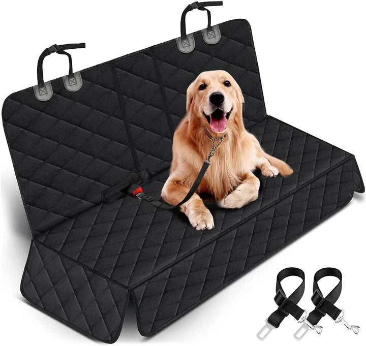Ultimate Waterproof Dog Car Seat Cover - Non-Slip Protection for Back Seats of Cars, Trucks & SUVs - Fits Middle Armrest - Stylish Black Design