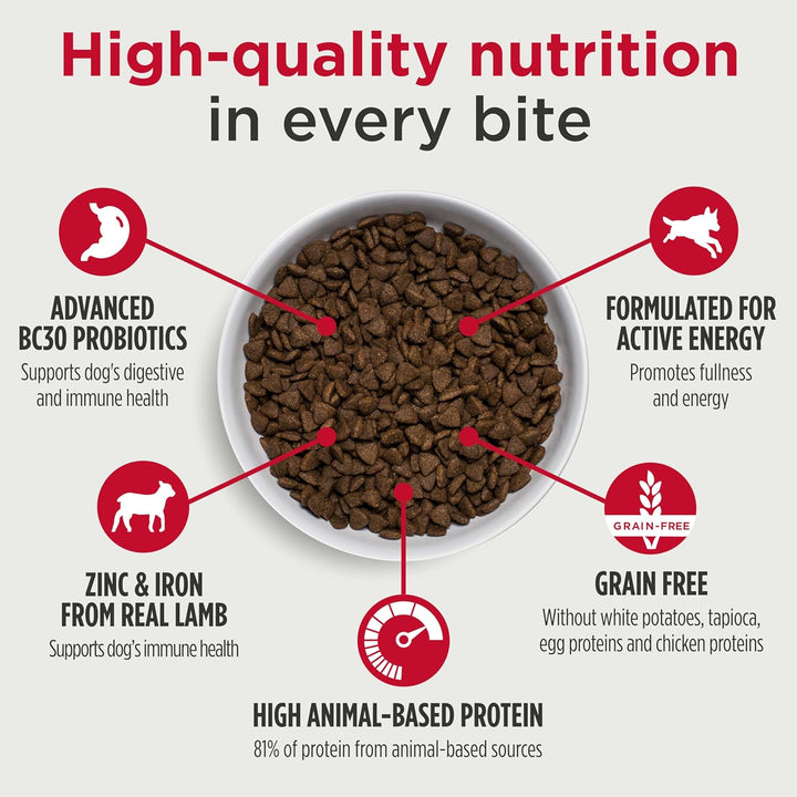 Freestyle Premium Grain-Free Adult Dog Food - All Natural Small Kibble with BC30 Probiotics for Healthy Digestion and High Animal Protein, No Chicken or Egg Alternatives
