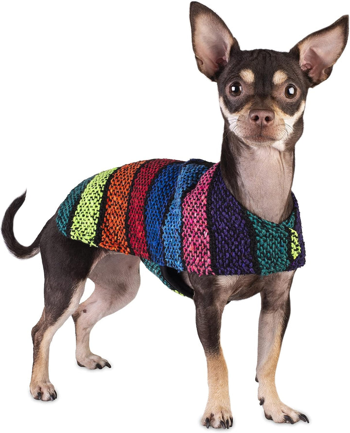 Chic Handmade Mexican Blanket Dog Poncho - Stylish Coat for Chihuahuas (Multi Color, XXS)
