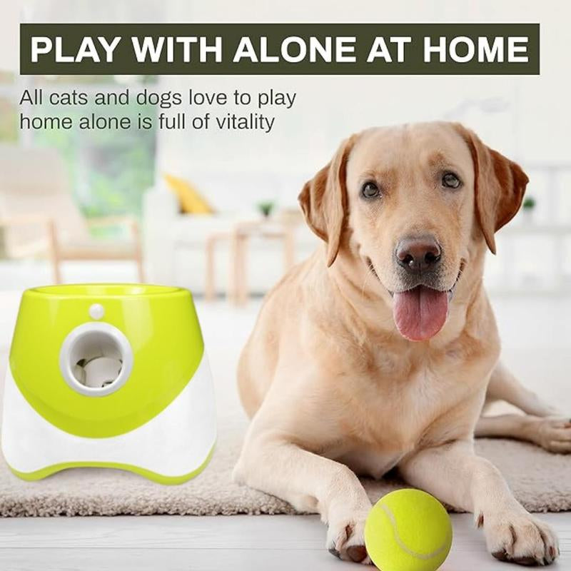 3-in-1 Automatic Dog Ball Launcher with Tennis Balls - Interactive Indoor & Outdoor Pet Toy