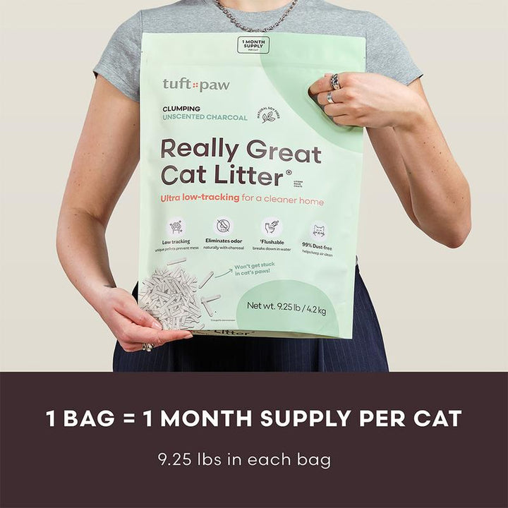 Really Great Cat Litter - Eco-Friendly Low-Tracking Tofu Pellets, Flushable, Clumping, Dust-Free with Superior Odor Control