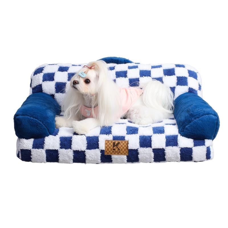 Luxurious Orthopedic Portable Pet Sofa - Stylish Jacquard Brushed Polyester & Anti-Slip Design